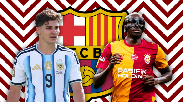 Como Osimhen pode ajudar o Barcelona a fechar com Juli&aacute;n  &Aacute;lvarez